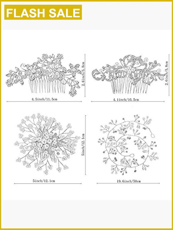 44pcs Pearl Crystal Hair Accessories Set - Bridal Prom U-Shaped Clips main image 5